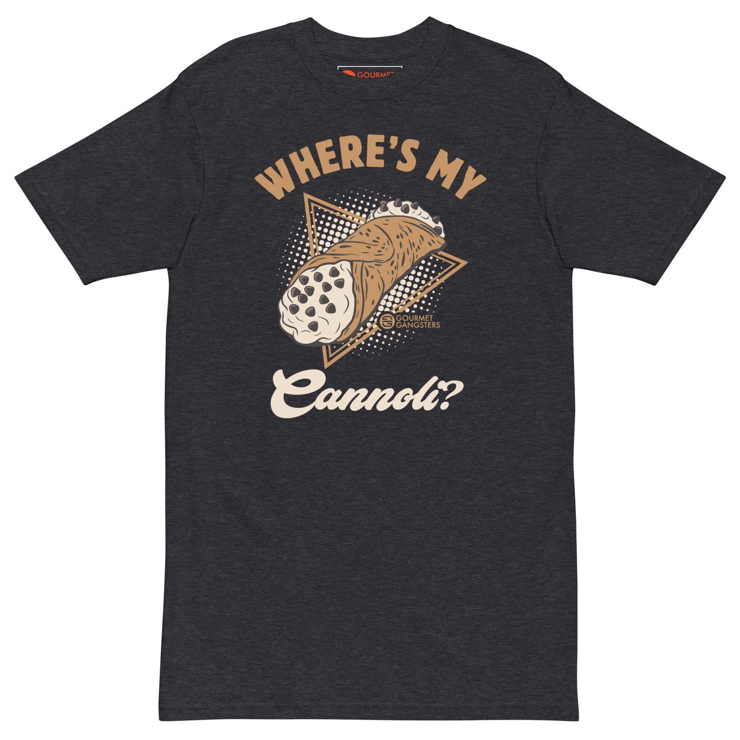 Black Italian American T-shirt - Where's My Cannoli funny design