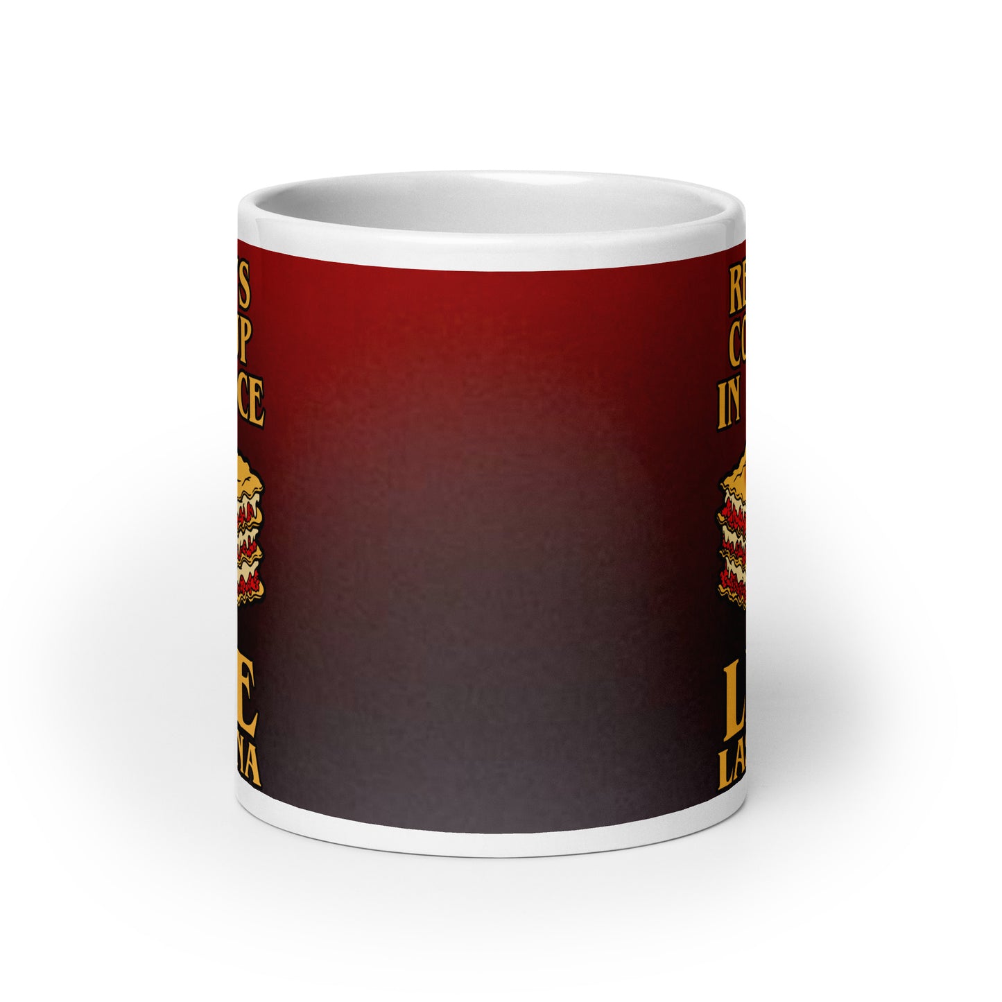 White glossy ceramic mug - Real G's Cook Silence Lasagna hip hop Italian