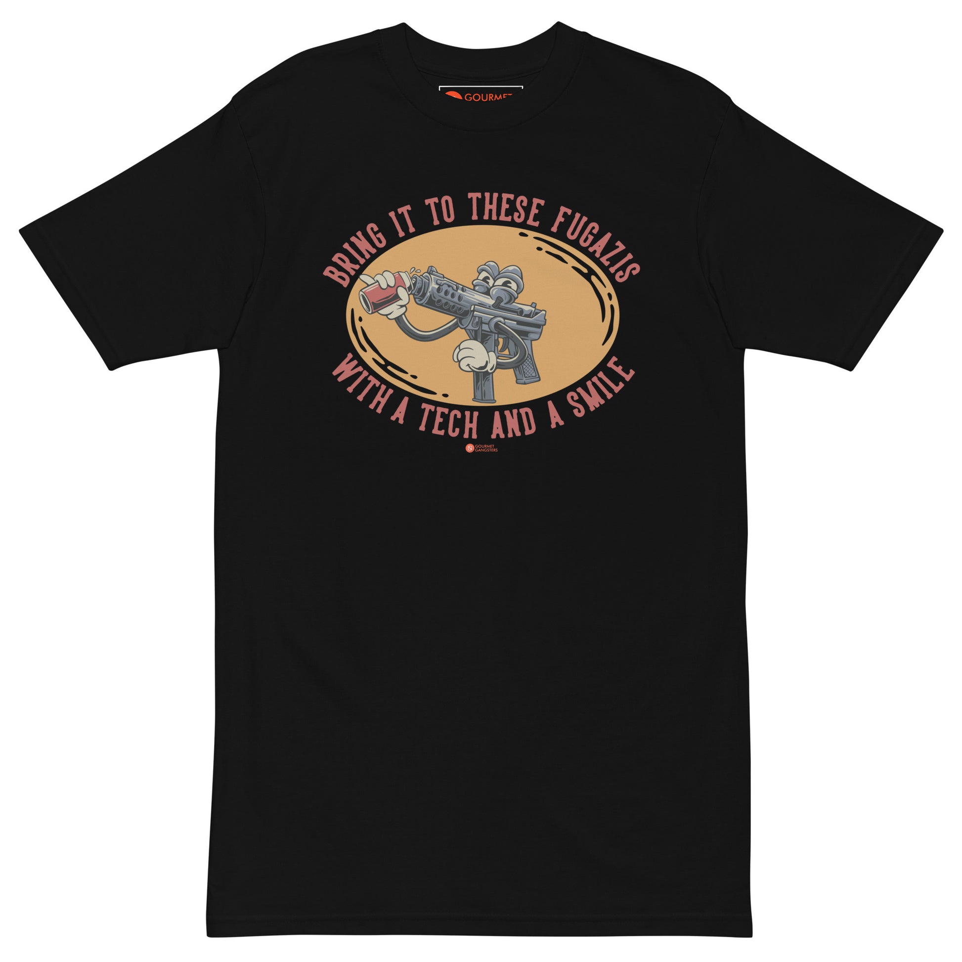 A Tech and a Smile T-shirt front - Bumpy Knuckles NY hip hop