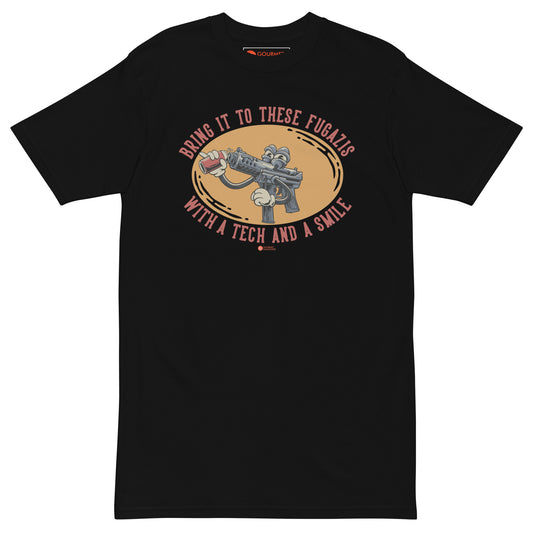 A Tech and a Smile T-shirt front - Bumpy Knuckles NY hip hop