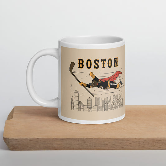 Boston Hockey Bear Superhero Bear mug 20oz - Boston hockey pride
