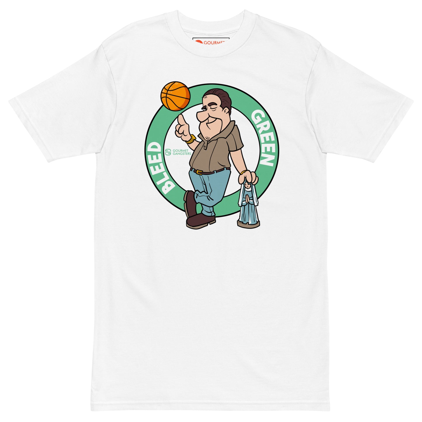 Tony Flintstoni T-shirt - Boston Celtics cartoon mashup