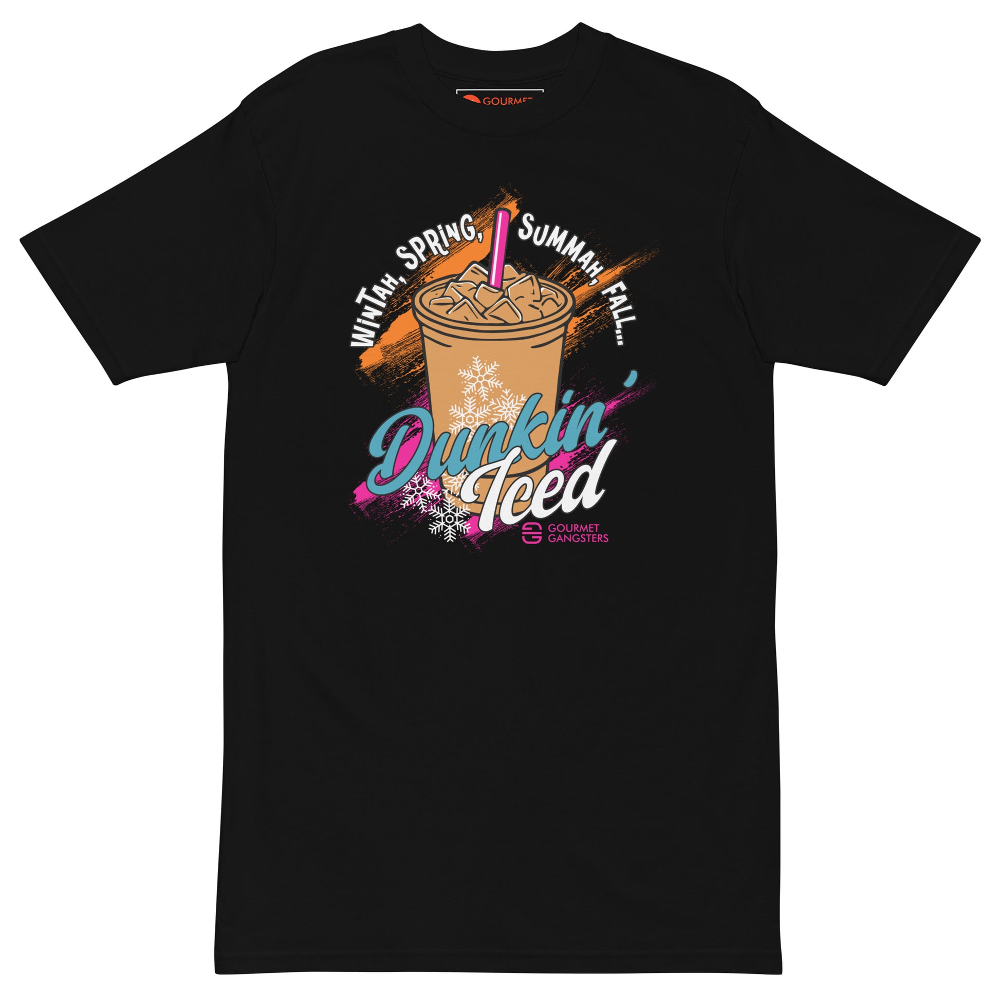 Wintah Spring Summah Fall Dunkin' Iced T-shirt front - New England