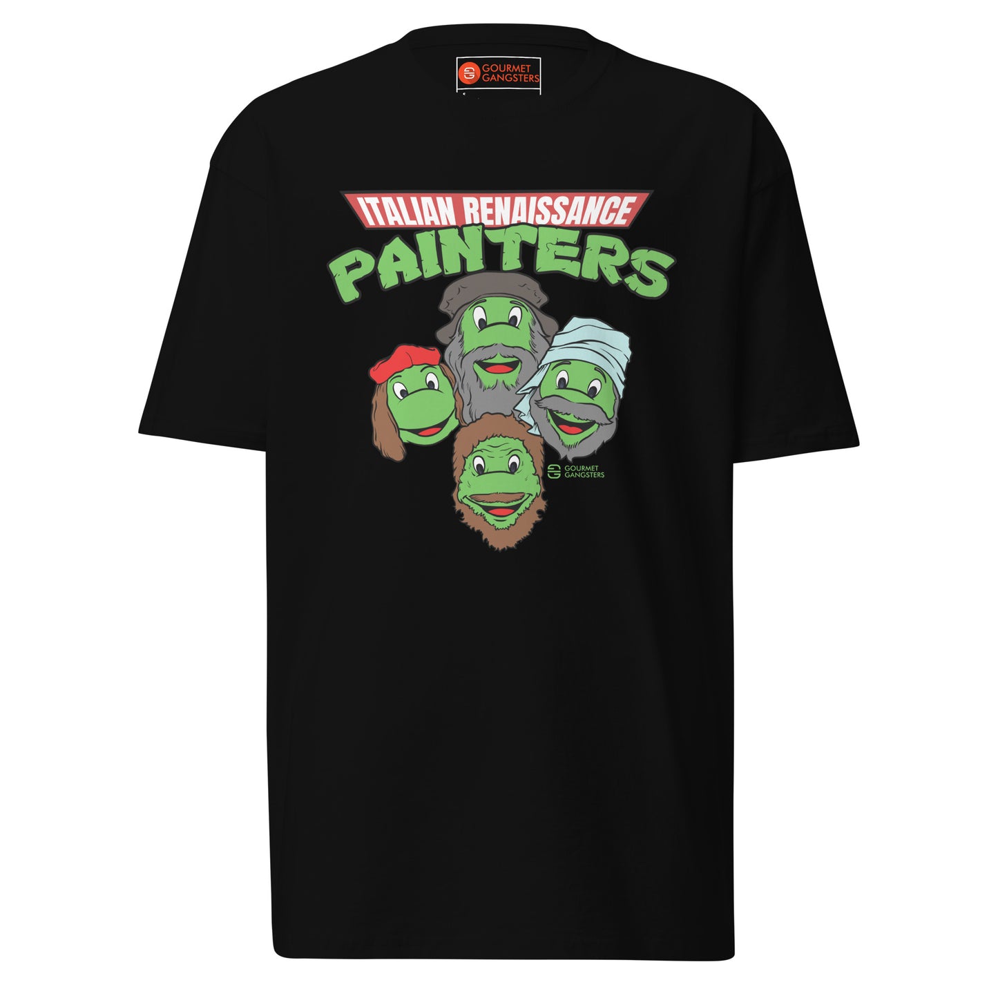 Funny Italian T-shirt side - Renaissance Painters cartoon