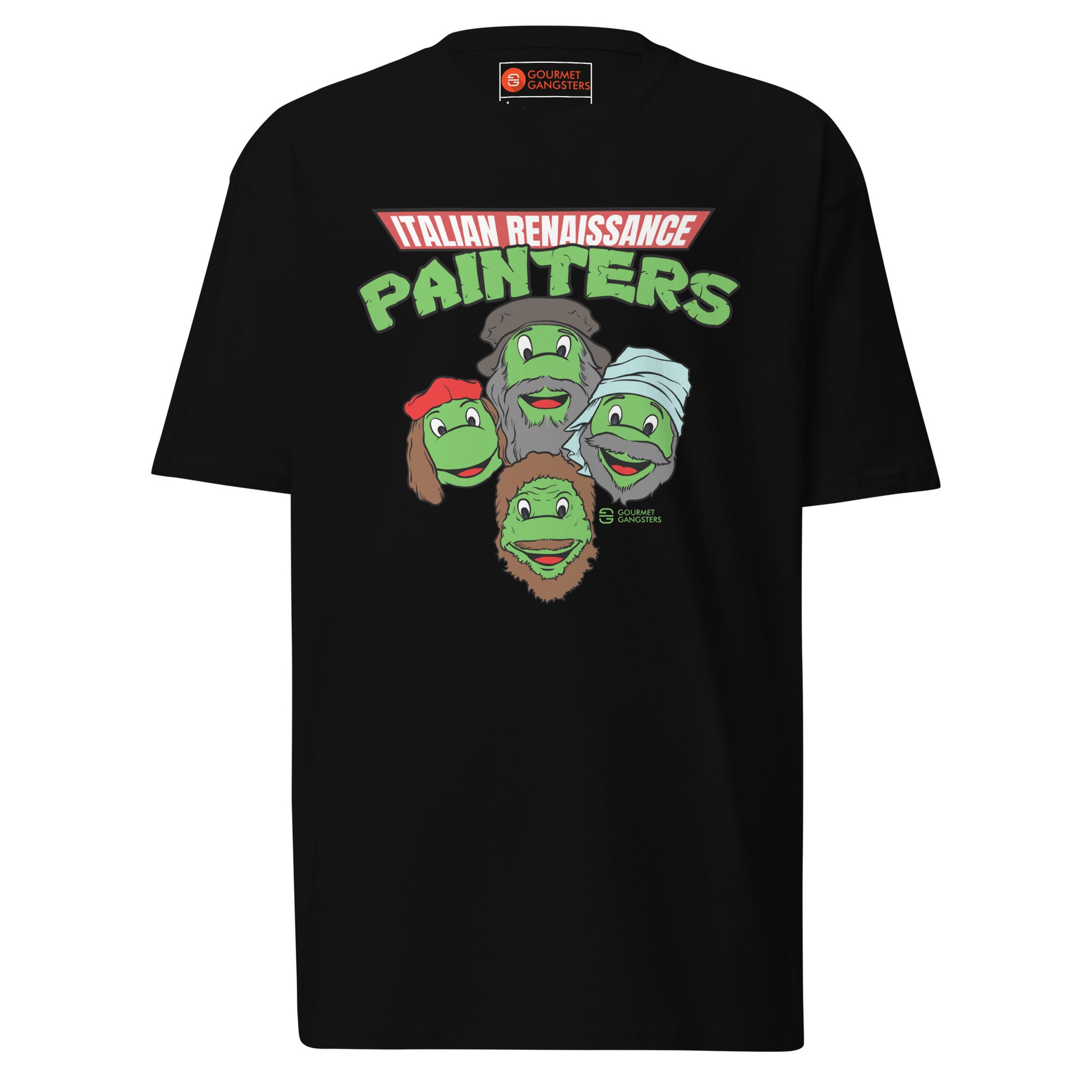 Funny Italian T-shirt side - Renaissance Painters cartoon