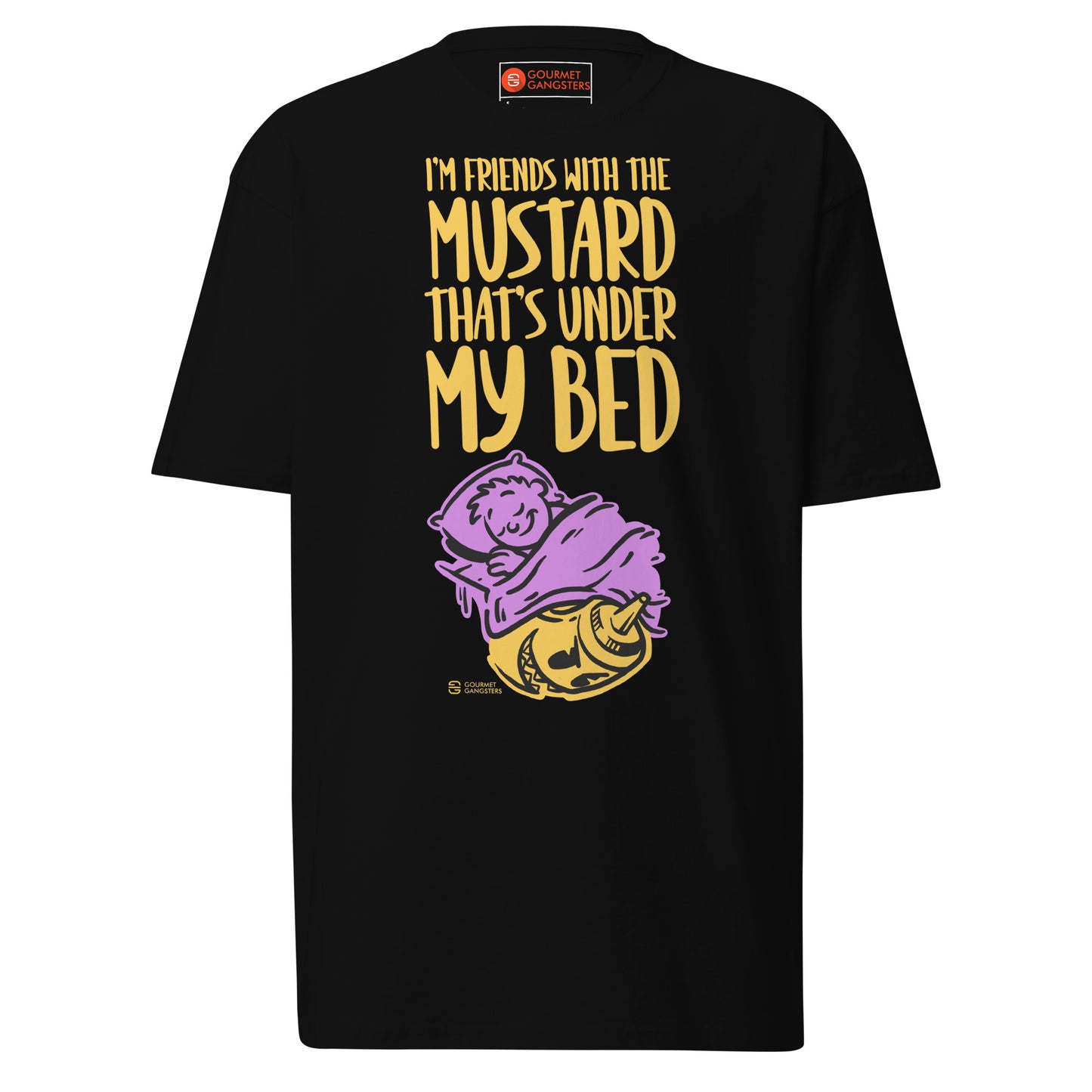 I'm Friends with the Mustard T-shirt front - funny food music