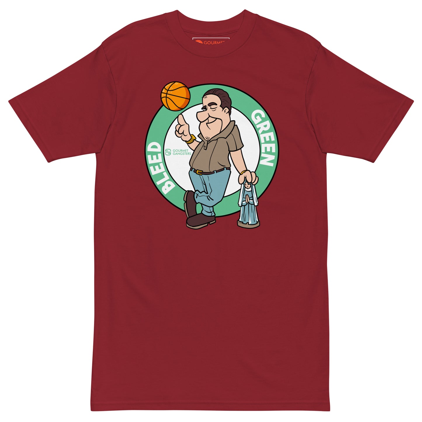 Tony Flintstoni T-shirt full - Boston Celtics cartoon