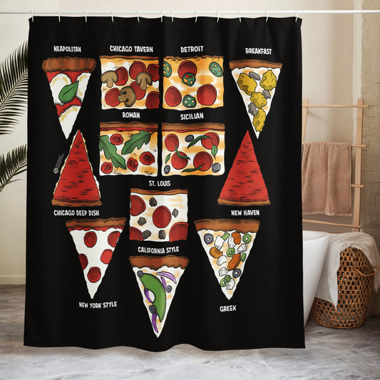 Slices of Pizza shower curtain - Pizza Styles