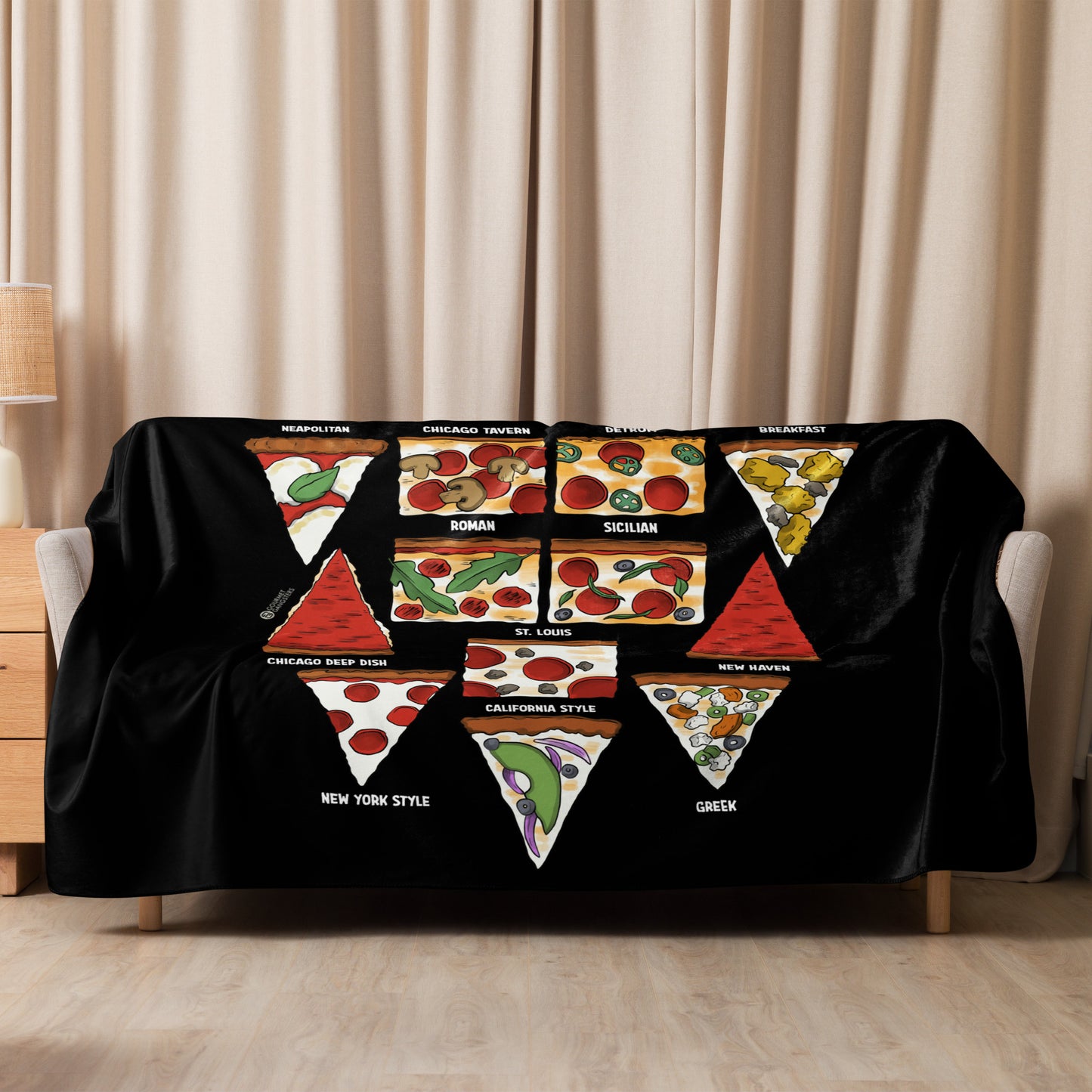 Pizza Styles sherpa blanket - Italian pizza cozy mafia