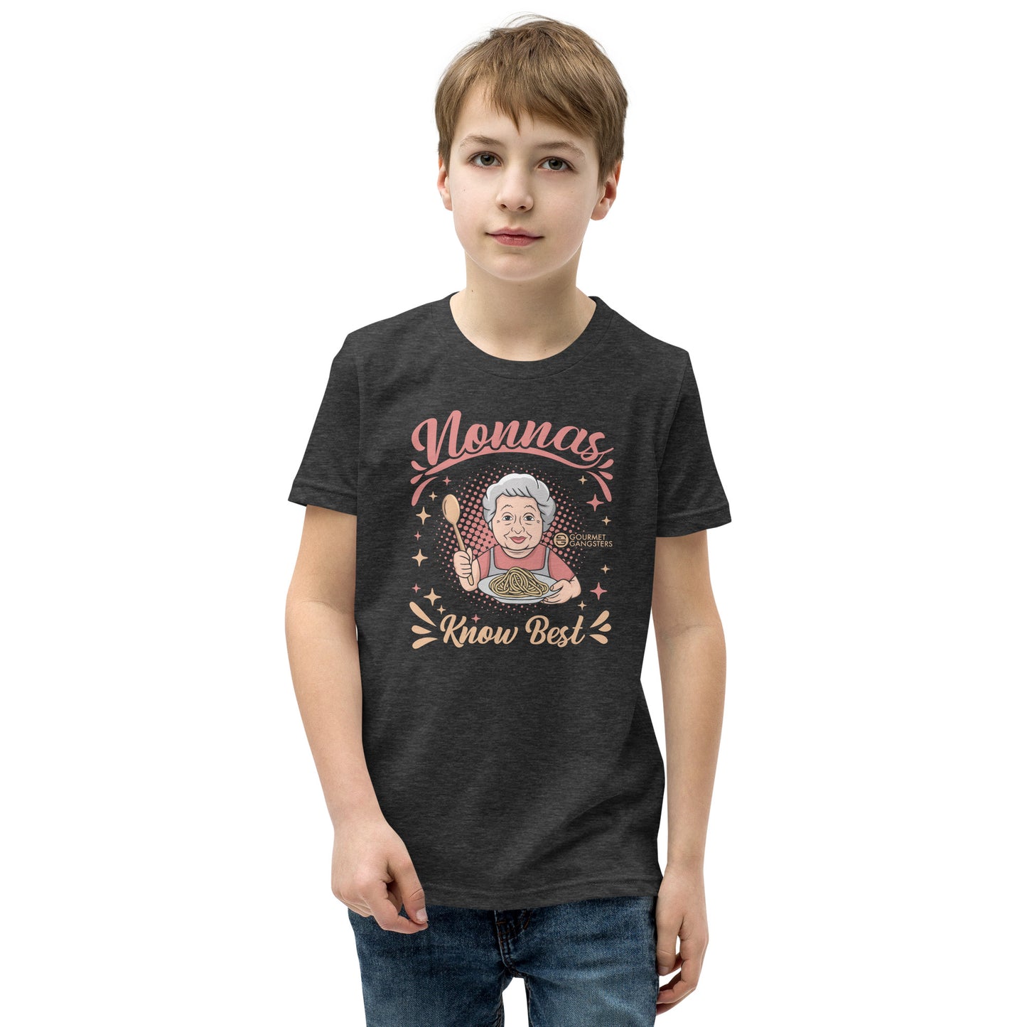 Nonnas Know Best kids shirt back - Italian American grandmother