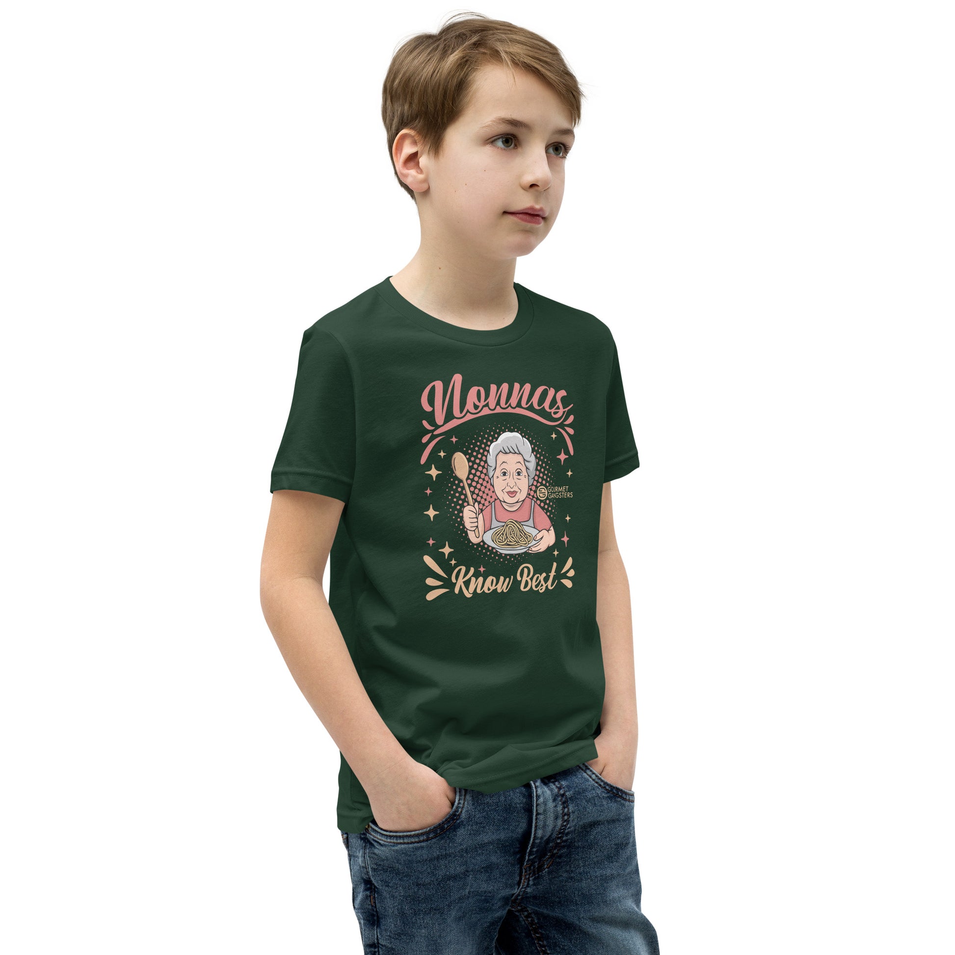 Nonnas Know Best youth shirt sand - Italian American