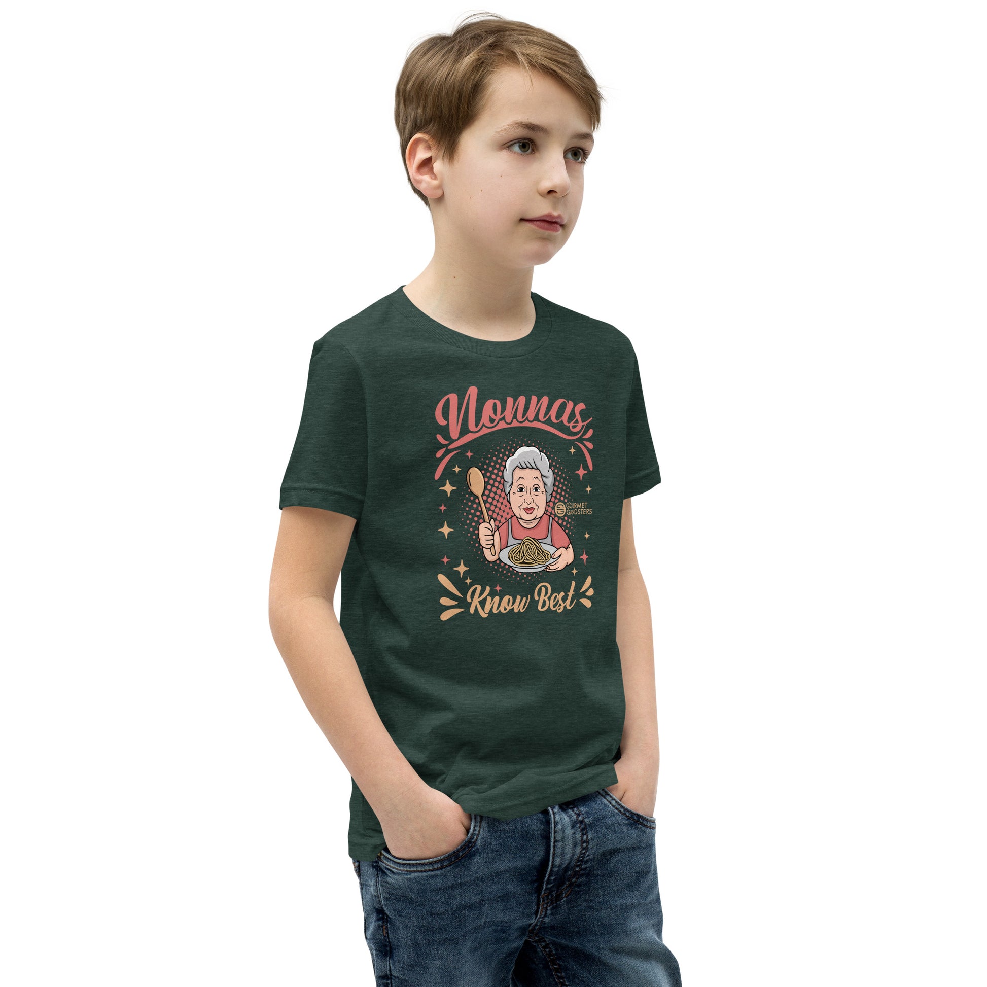 Nonnas Know Best youth shirt pink - Italian American