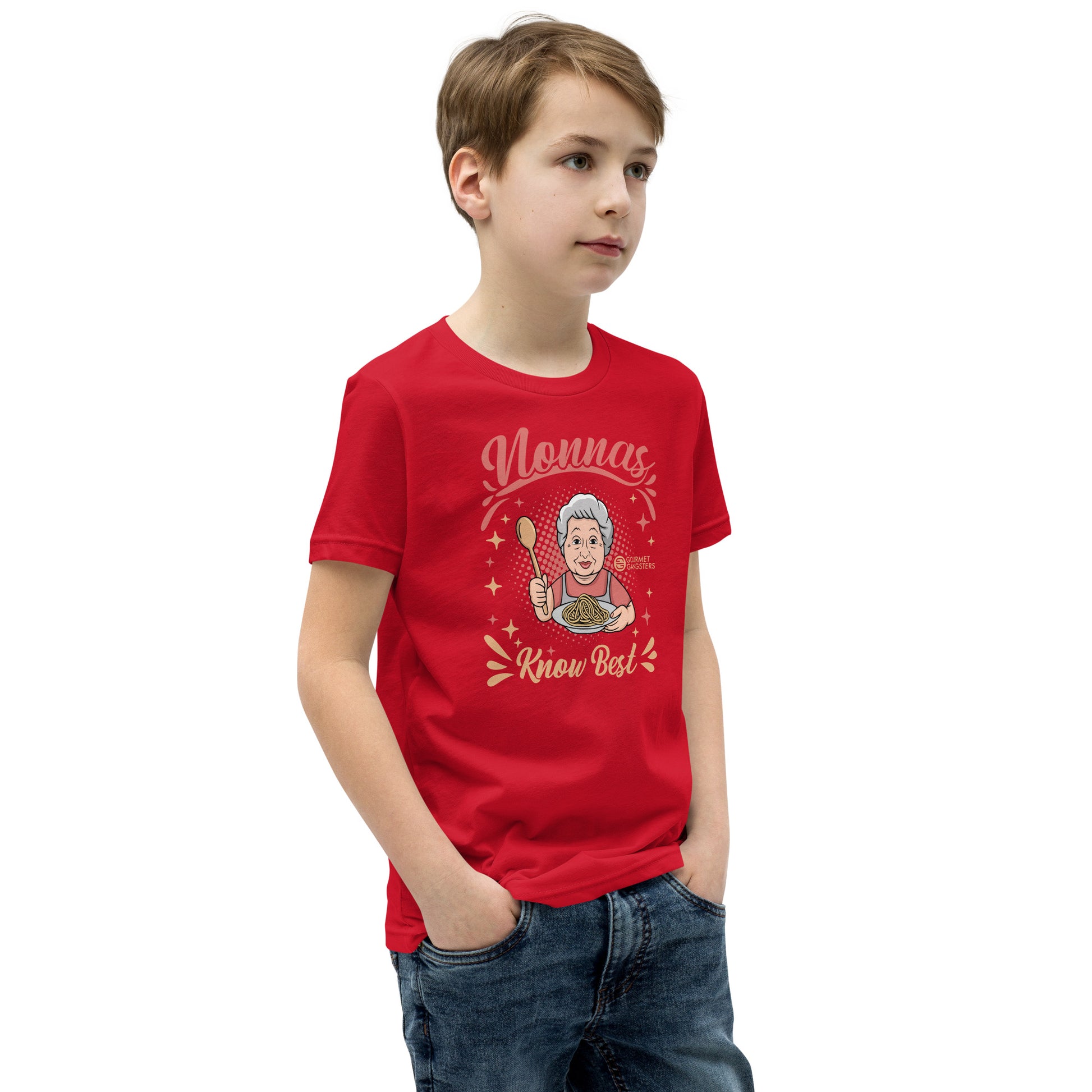 Nonnas Know Best youth shirt burgundy - Italian American