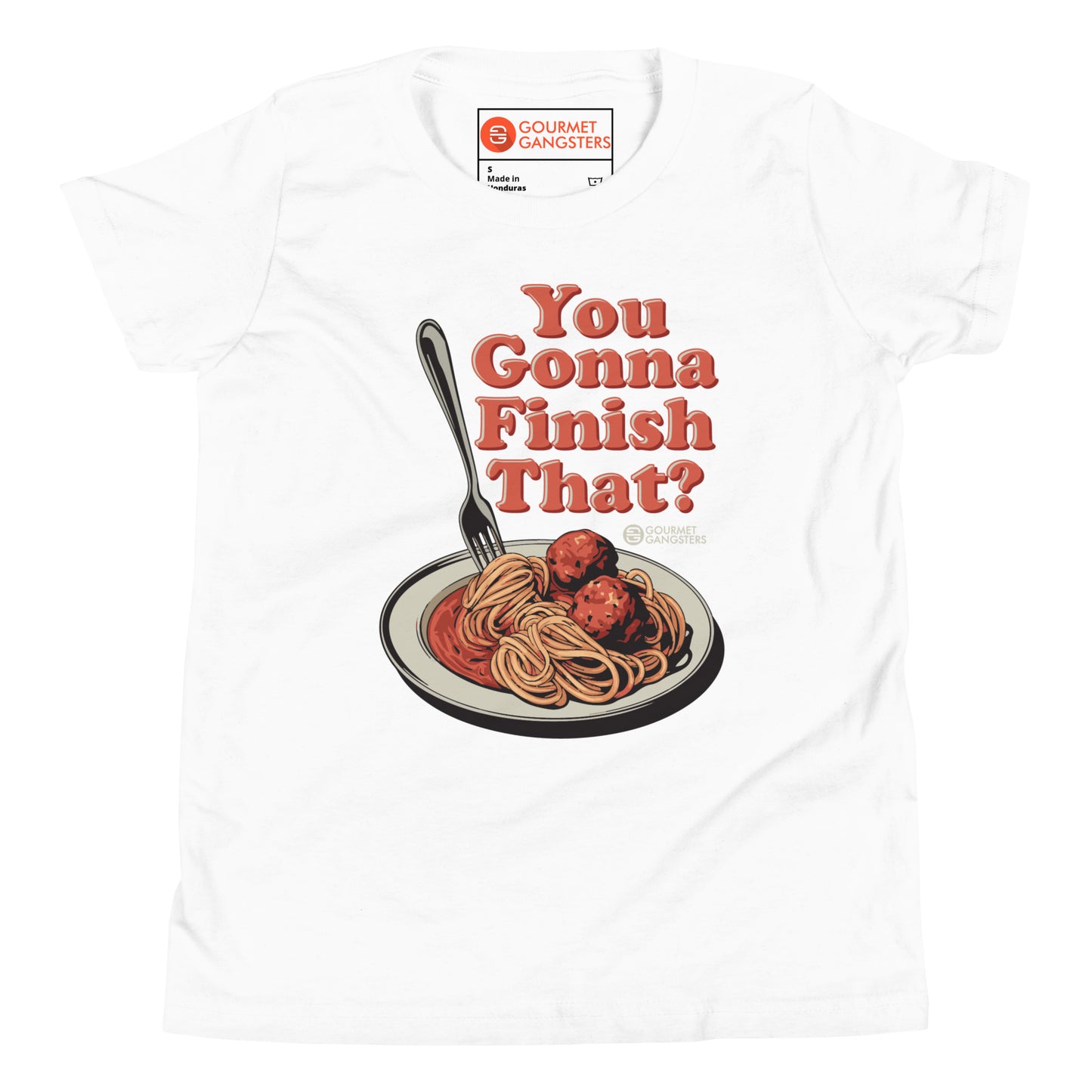 Kids Italian American tee detail - You Gonna Finish That